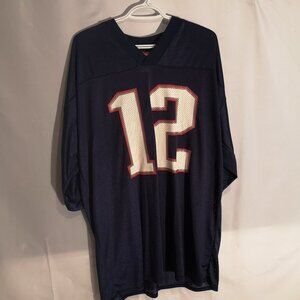 NFL Players NE Patriots #12 Brady Men's Size XL Tall Short Sleeve Jersey/T-shirt